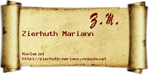 Zierhuth Mariann névjegykártya