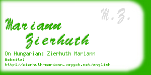 mariann zierhuth business card